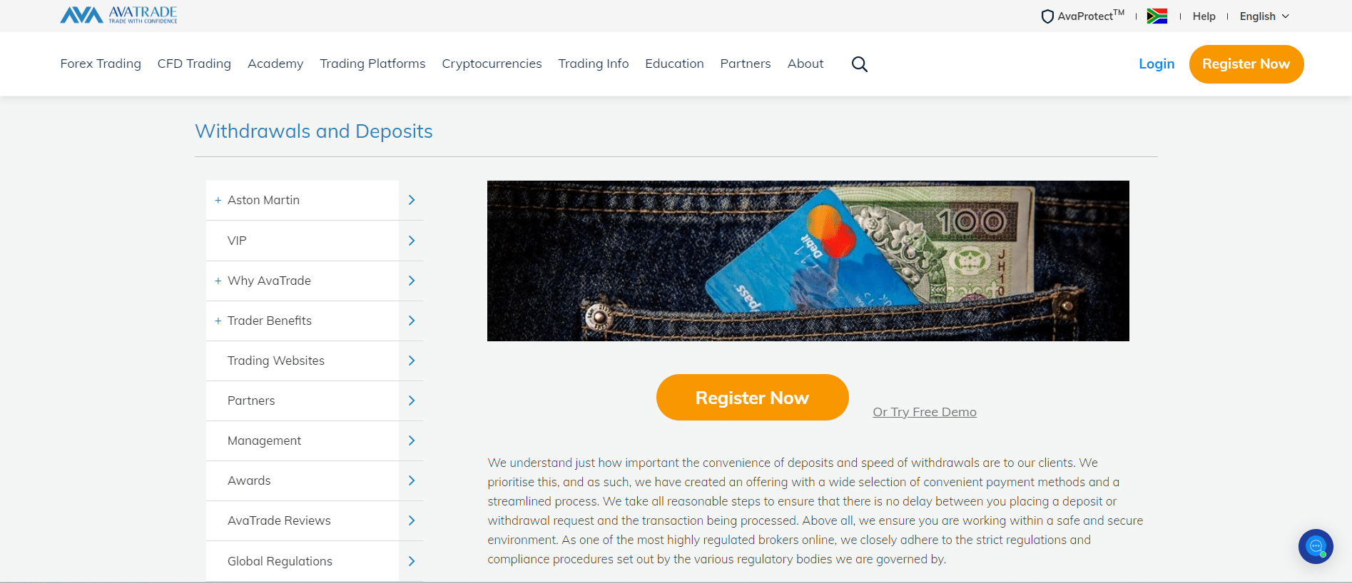 AvaTrade Deposits and Withdrawals