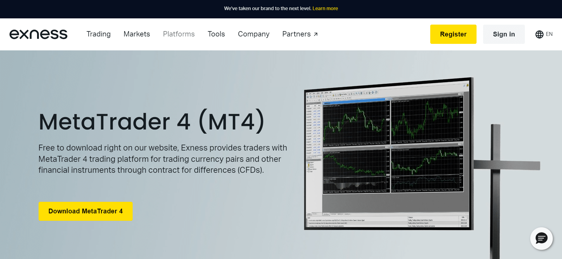 MetaTrader 4 from Exness