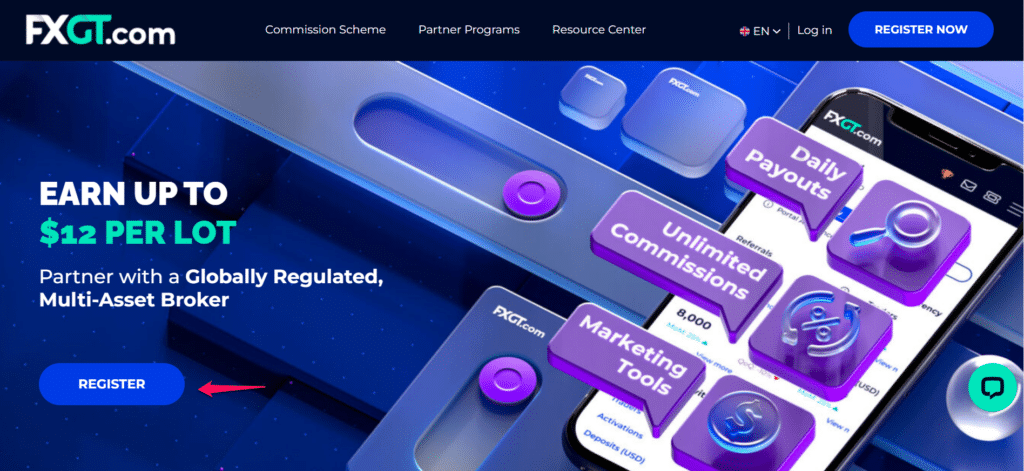 FXGT Affiliate Account Step 1