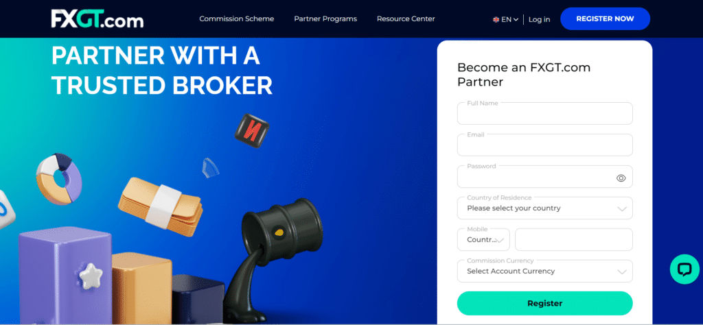 FXGT Affiliate Account Step 2