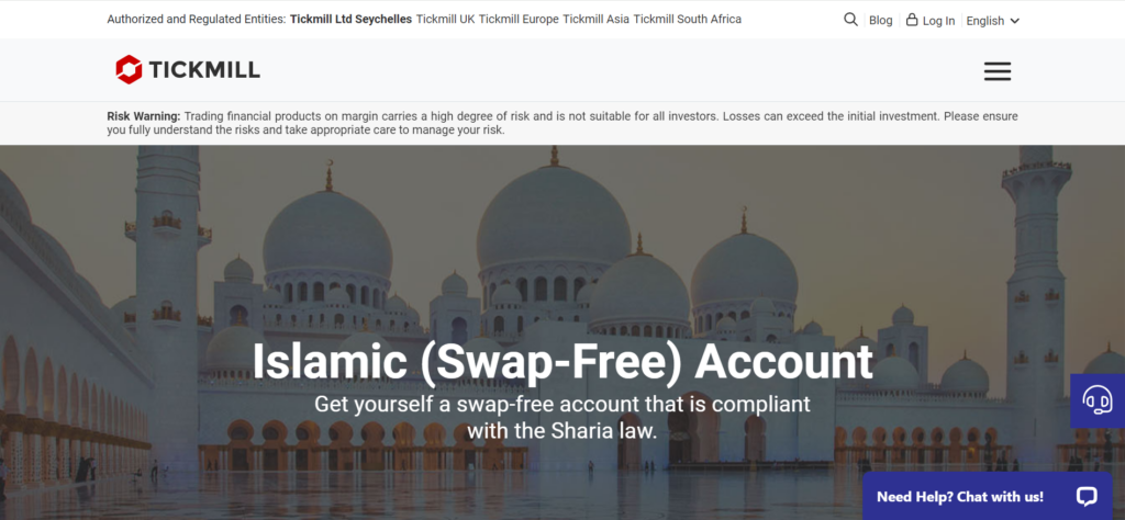 Tickmill Swap Free Account