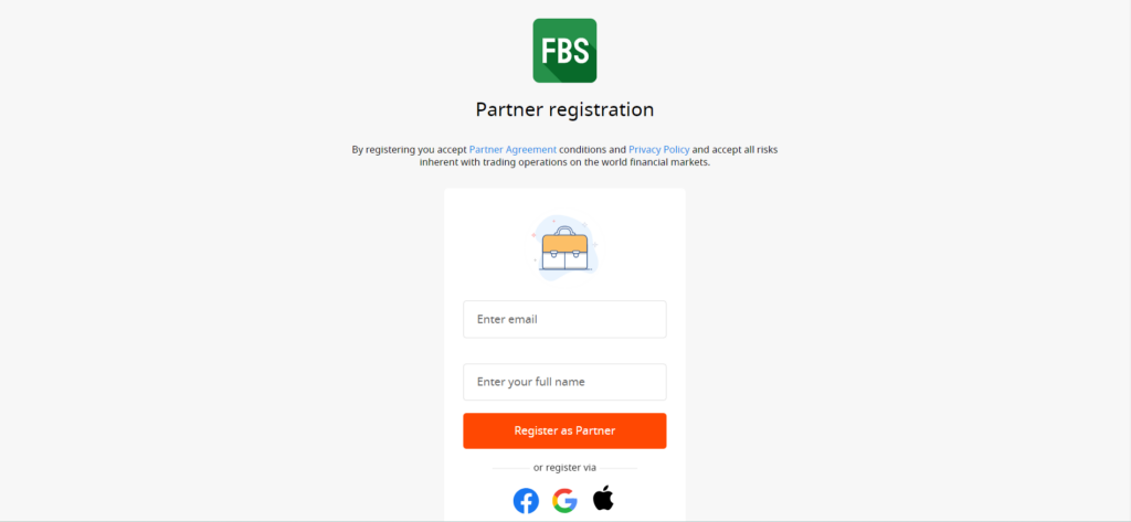 FBS Affiliate Account Step 3