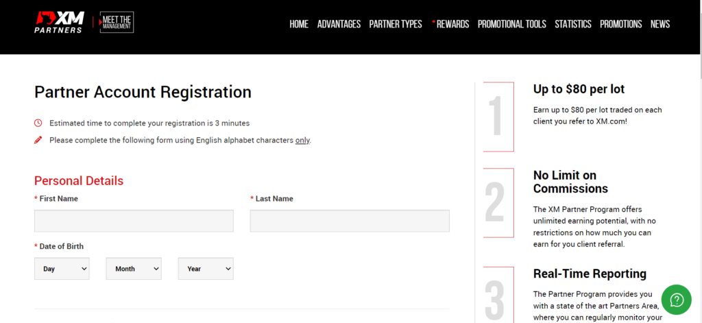 XM Affiliate Account Step 3