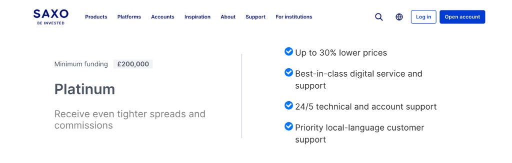 saxo bank review platinum corporate account
